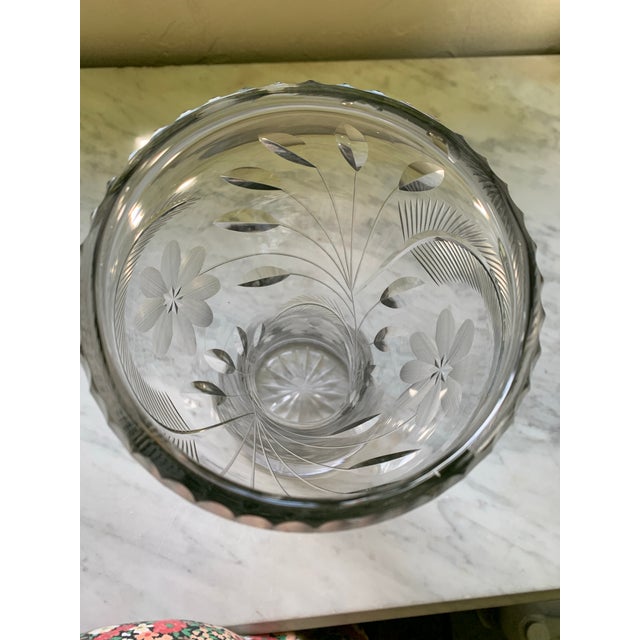 1900 - 1909 Antique American Brilliant Cut Crystal Vase For Sale - Image 5 of 12