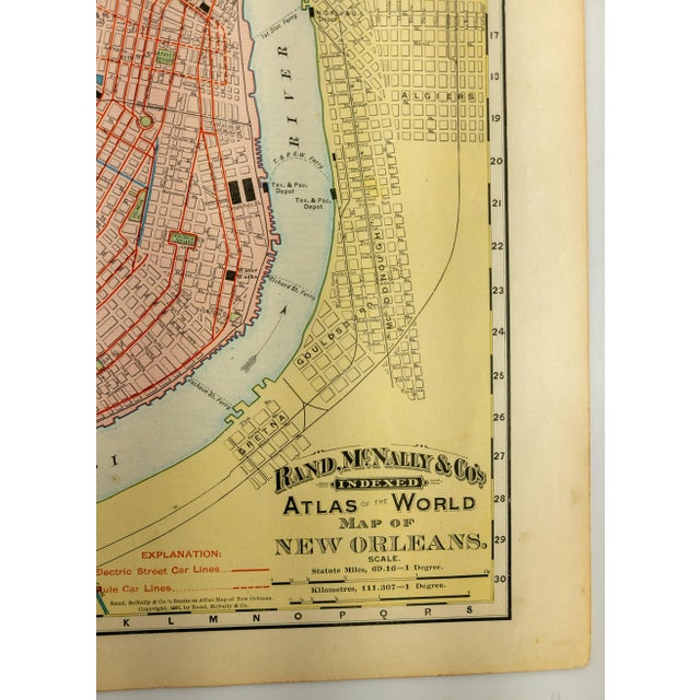 Late 19th Century 19th Century Colored Lithograph Print of New Orleans From Rand McNally For Sale - Image 5 of 10