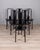 Pair of black metal chairs with black leather seats, Irma model, designed by Achille Castiglioni for Zanotta, 1970s. This...