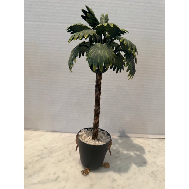 Pair of Tole Palm Trees in Planter Boxes For Sale In New York - Image 6 of 7