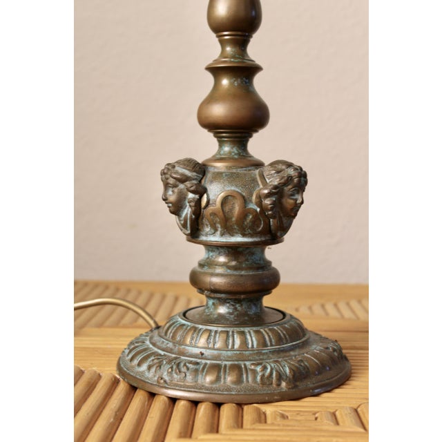 Art Deco Neoclassical Bronze Table Lamp, France, Early 20th Century For Sale - Image 4 of 11