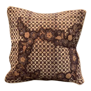 Contemporary Square Pillow Newly Made From Vintage Batik Cotton Fabric