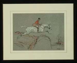 "Hunter Clearing Fence" Original Watercolour & Gouache by Paul Desmond Brown