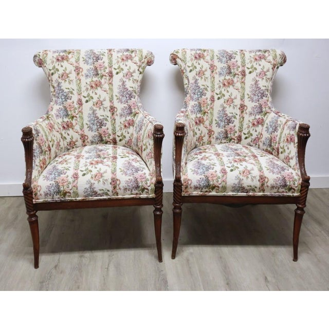Pair of Georgian Revival Mahogany Library Lounge Chairs, C. 1925–1945 For Sale - Image 11 of 12