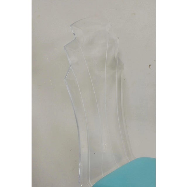 Glass Vintage Mid Century Modern Sculptural Lucite Dining Table & 4 Chairs - 5 Pc Set For Sale - Image 7 of 11