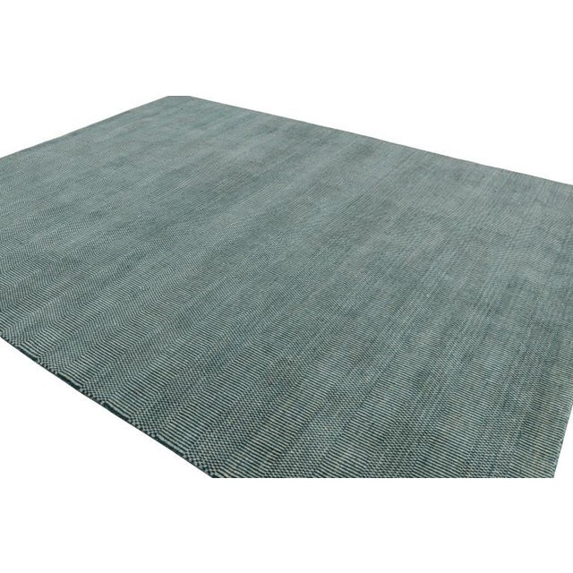 Modern Rug & Kilim’s Modern Rug in Navy Blue and Cream With Striped Patterns For Sale - Image 3 of 8