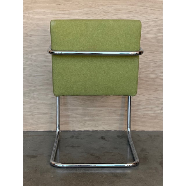 Green Set of Six Mies Van Der Rohe Tubular Brno Chairs by Knoll For Sale - Image 8 of 12