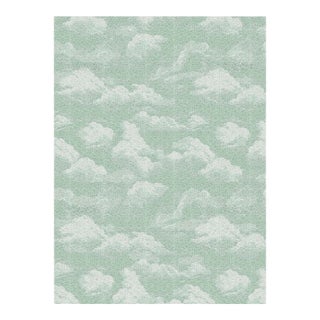 Cumulus Cloud Tibetan Hand-Knotted Wool Area Rug by Kevin Francis in Mint Green 6 x 9 For Sale