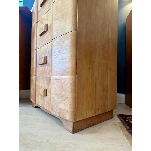 Mid-Century Modern 1950s Heywood Wakefield ‘Riviera’ Highboy Dresser For Sale - Image 3 of 11