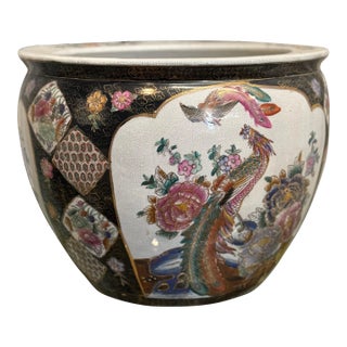 Large Chinoiserie Jardiniere - Fish Bowl For Sale