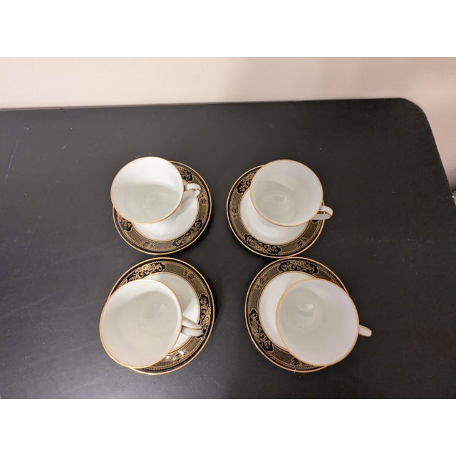 Transitional 1980s 8 Sets of Noritake Legacy Grenoble #3392 Teacups and Saucers For Sale - Image 3 of 9