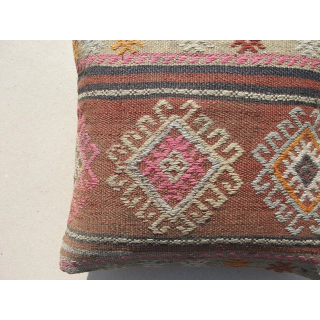 1970s 1970s Turkish Kilim Pillow Cover 16" For Sale - Image 5 of 9
