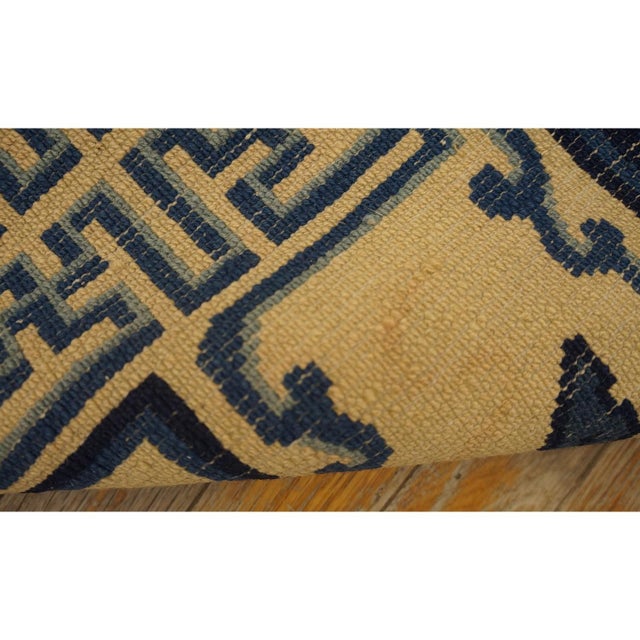 1900s Classic Beige Solid Field Chinese Motifs Antique Peking Small Wool Rug For Sale - Image 10 of 10
