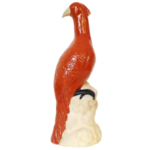 Large Vintage Italian Majolica Pottery Figurine of Pheasants Bird