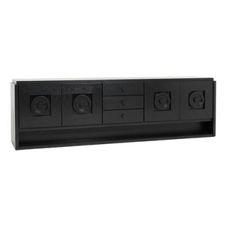 Brutalist Black Oak Credenza For Sale