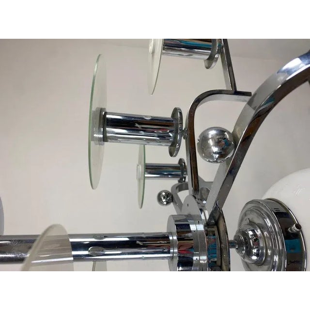 Large Functionalist Bauhaus Chandelier, 1930s For Sale - Image 10 of 12