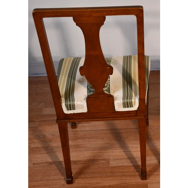 1900s Antique English Mahogany Hand Painted Side Chair For Sale - Image 9 of 9