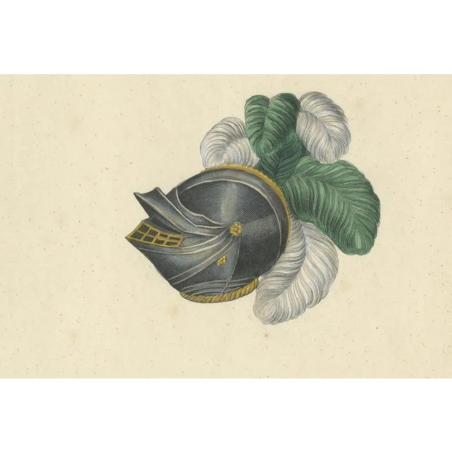 Von Reibisch, Knightly Helmets with Vibrant Plumes, 1842, Print For Sale - Image 4 of 7