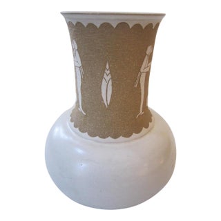 Michael Anderson Mid Century Vase, Asian Relief For Sale