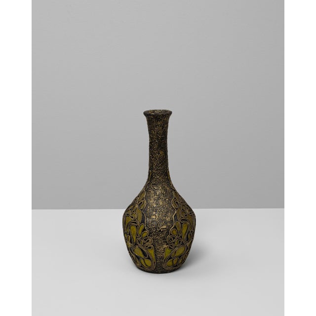 20th Century Belgian Ceramic Vase With Ornate Details For Sale - Image 10 of 18