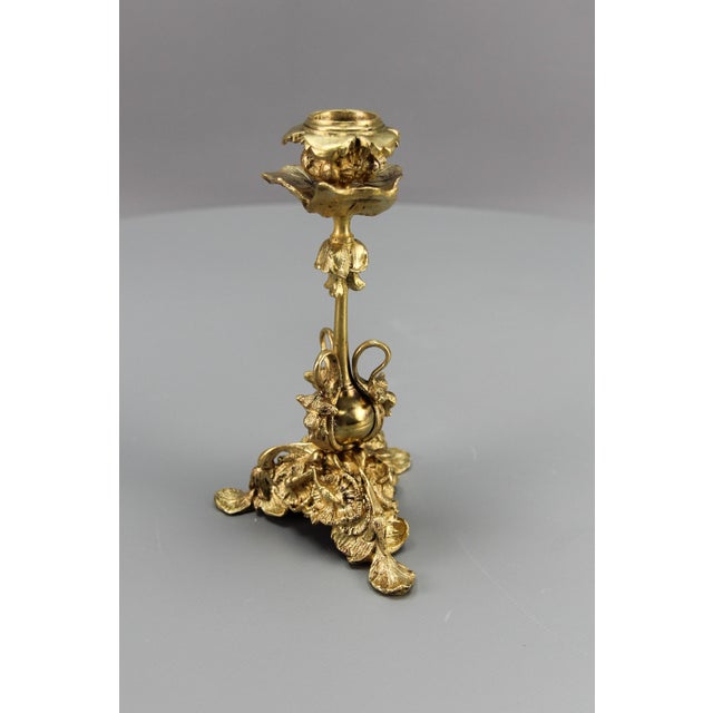 French Rococo Style Candlestick in Bronze, 1920s For Sale - Image 6 of 18