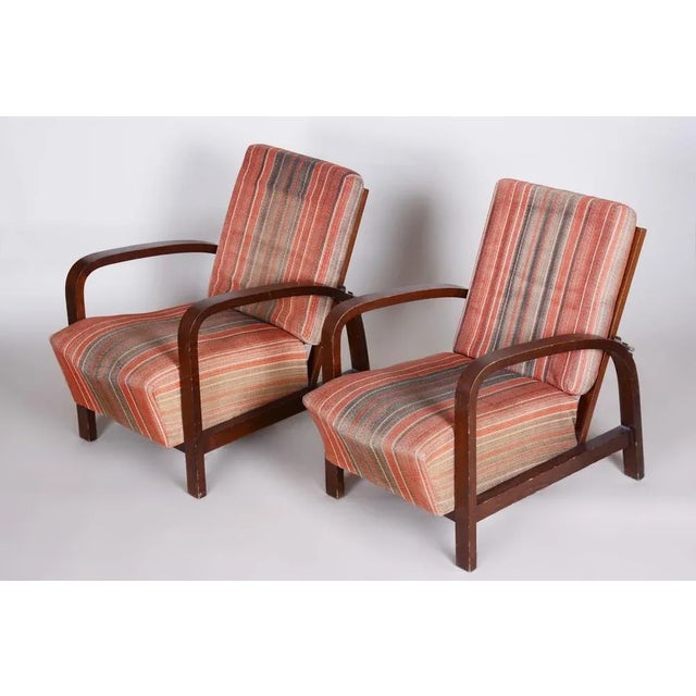 Set of Art Deco Armchairs in Oak, Czech, 1930s For Sale - Image 12 of 12