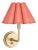 Regina Andrew Polly Sconce Single, Natural Brass with Wild Poppy Scalloped Shade For Sale