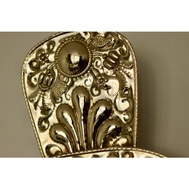 Large Mid-Century Swedish Baroque Style Brass Sconces, Set of 2 For Sale - Image 14 of 18