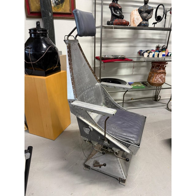 Blue 1940-1950’s USAF Aluminum Aircraft Seat For Sale - Image 8 of 18