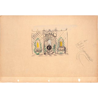 Lanvin Paris Arpege Perfume Trellis C1950s Advertising Artwork For Sale