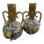 Pair of Antique French Art Nouveau Barbotine Majolica Vases With Applied Flowers For Sale