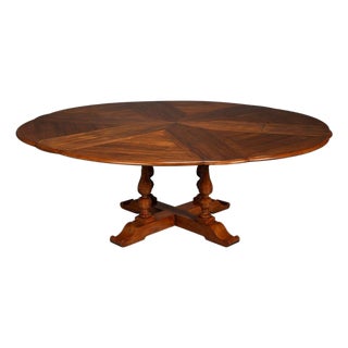 English Round Dining Table - 85.5" For Sale