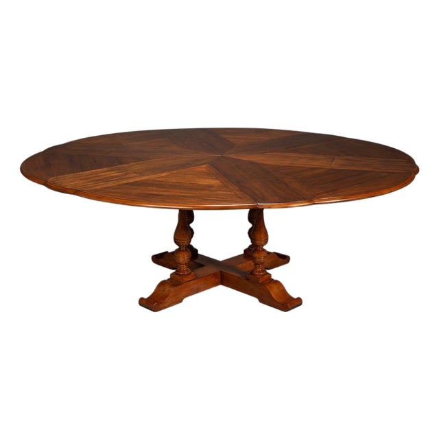 English Round Dining Table - 85.5" For Sale