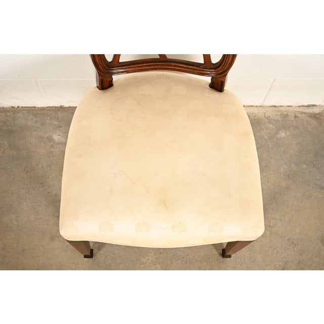 Wood Kindel Furniture Federal Carved Mahogany Side Chairs or Dining Chairs, Pair For Sale - Image 7 of 15