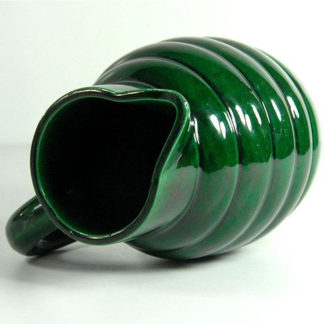French Green Ceramic Jug from St. Clément Lorraine, 1950s For Sale - Image 6 of 10