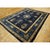 Textile 1900s Antique Navy Blue Vase Shou Symbols Traditional Chinese Peking Knotted Rug For Sale - Image 7 of 10
