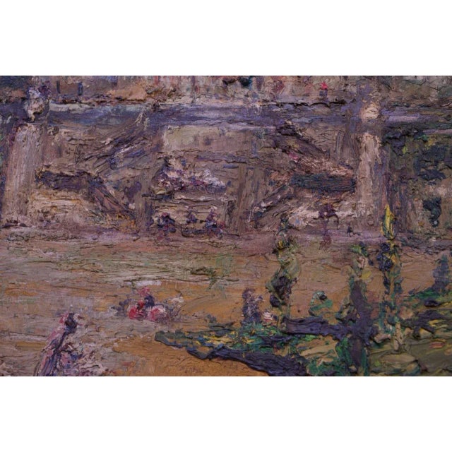 French Post-Impressionist "Jardins Des Tuileries" Oil on Canvas For Sale - Image 12 of 13