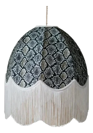 The Bianca Snakeskin Fringed Lampshade - Small