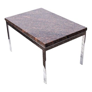 Rectangular Granite and Chrome Coffee Table For Sale