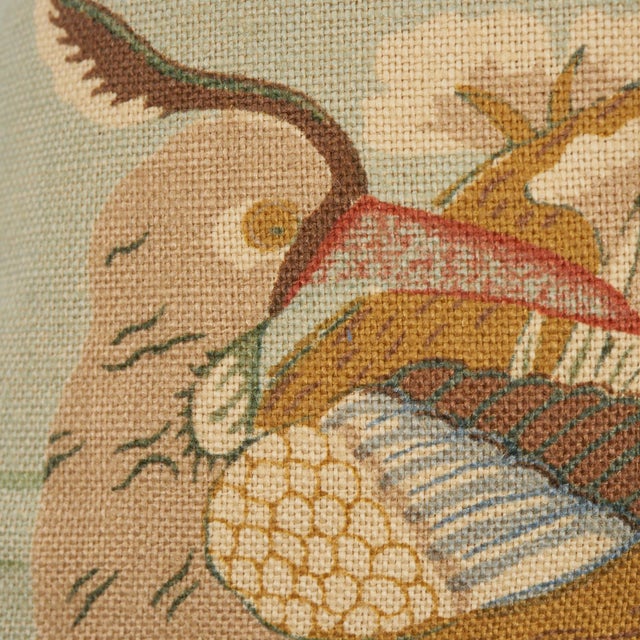 Schumacher Japanese Schumacher Lotus Garden Pillow in Aqua For Sale - Image 4 of 7