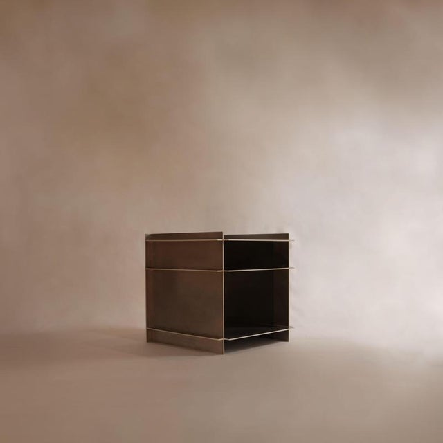 Brown Cohesion Unit Aluminium Side Table by Bureau of Entropy For Sale - Image 8 of 10