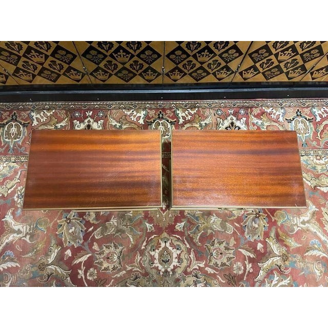 Mahogany and Brass Bedside Tables, Set of 2 For Sale - Image 5 of 6