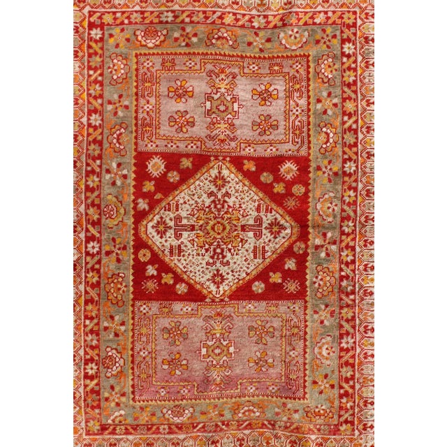 Antique Turkish Oushak Rug With Colorful Flowing Floral and Geometric Motifs For Sale - Image 4 of 7