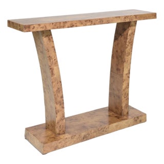 Mid 20th Century Contemporary Burlwood Console Table For Sale
