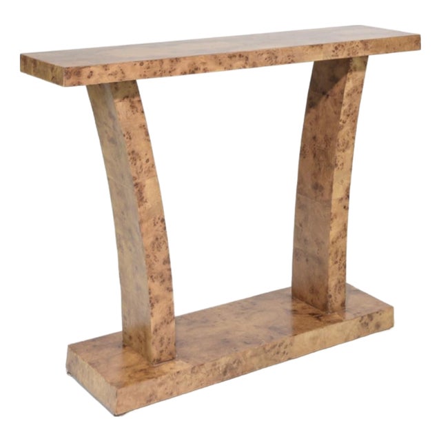 Mid 20th Century Contemporary Burlwood Console Table For Sale