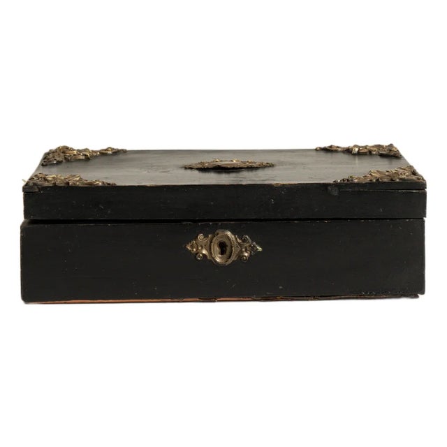 19th Century France Black Brass Box For Sale