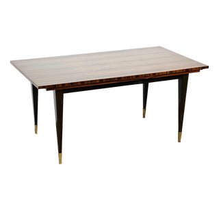 Art Deco Modernist Zebrawood Dining Table, France, 1950s For Sale