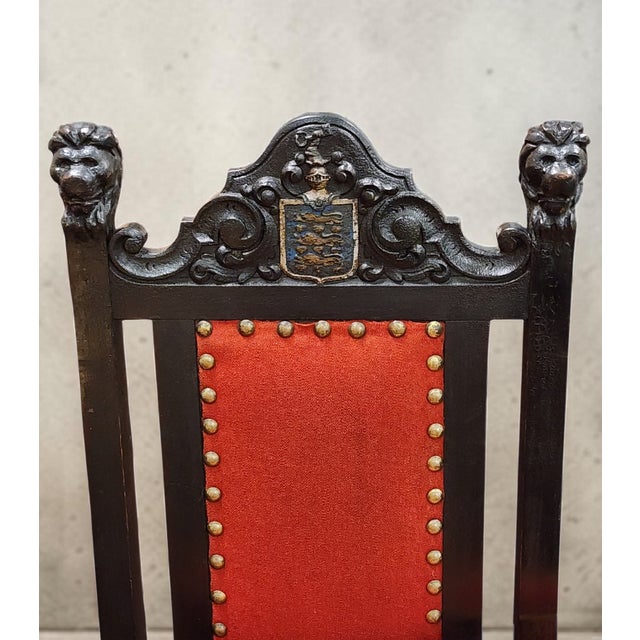 Set of Four 19th Century/Early 20th Century Spanish Jacobean-Style Gothic Revival Chairs For Sale - Image 6 of 12
