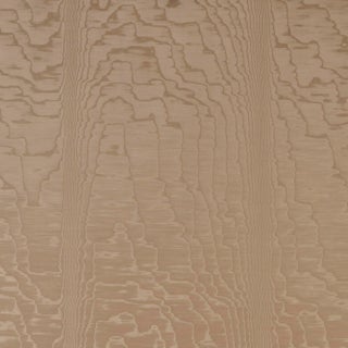 Schumacher Moire Wallpaper in Fawn For Sale