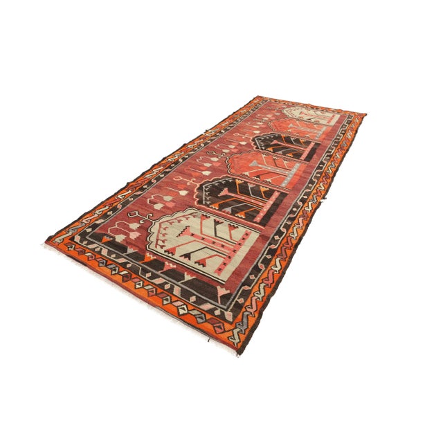 Islamic Vintage Kars Kilim Rug For Sale - Image 3 of 7